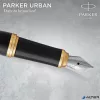 Töltőtoll, arany színű klip, matt fekete színű tolltest, PARKER 'Royal Urban Twist'