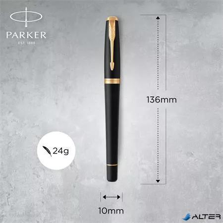 Töltőtoll, arany színű klip, matt fekete színű tolltest, PARKER "Royal Urban Twist"