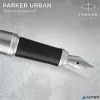 Töltőtoll, ezüst színű klip, rozsdamentes csiszolt tolltest, PARKER 'Royal Urban Twist'