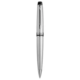   Golyóstoll, 0,7 mm, csiszolt fém tolltest, ezüst klip, WATERMAN 'Expert III', kék