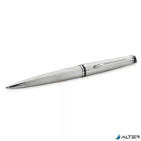 Golyóstoll, 0,7 mm, csiszolt fém tolltest, ezüst klip, WATERMAN 'Expert III', kék