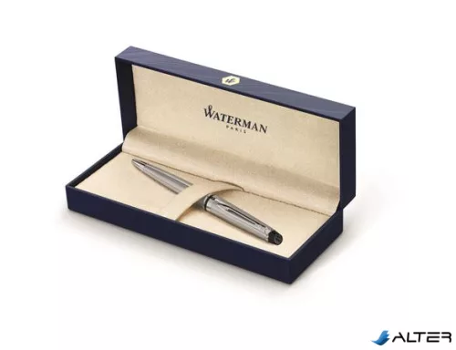 Golyóstoll, 0,7 mm, csiszolt fém tolltest, ezüst klip, WATERMAN 'Expert III', kék