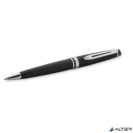 Golyóstoll, 0,7 mm, matt fekete tolltest, ezüst klip, WATERMAN 'Expert III', kék