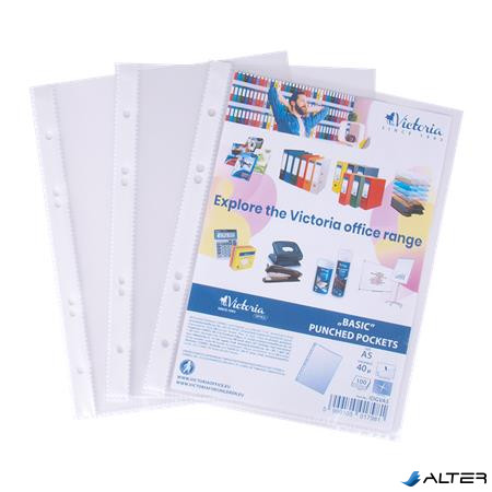 Genotherm, lefűzhető, A5, 40 mikron, víztiszta, VICTORIA OFFICE