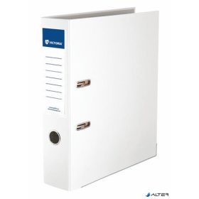   Iratrendező, 75 mm, A4, PP/karton, élvédő sínnel, VICTORIA OFFICE, "Basic", fehér