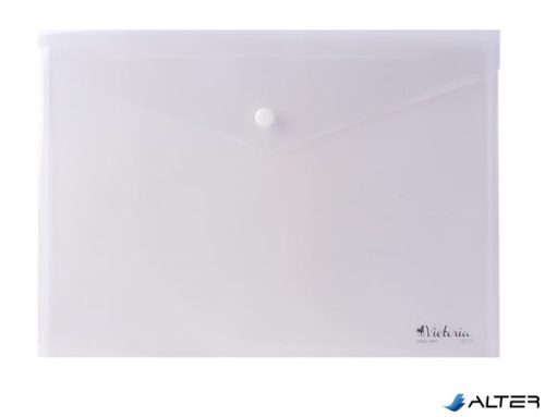 Irattartó tasak, A4, PP, patentos, VICTORIA OFFICE, áttetsző