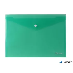 Irattartó tasak, A4, PP, patentos, VICTORIA OFFICE, zöld