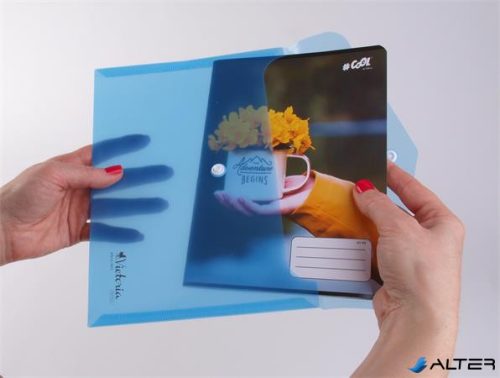 Irattartó tasak, A5, PP, patentos, VICTORIA OFFICE, kék