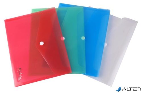 Irattartó tasak, A5, PP, patentos, VICTORIA OFFICE, piros