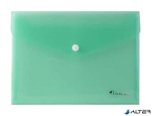 Irattartó tasak, A5, PP, patentos, VICTORIA OFFICE, zöld