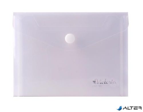 Irattartó tasak, A6, PP, patentos, VICTORIA OFFICE, áttetsző
