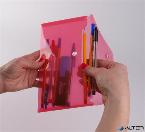 Irattartó tasak, DL, PP, patentos, VICTORIA OFFICE, piros