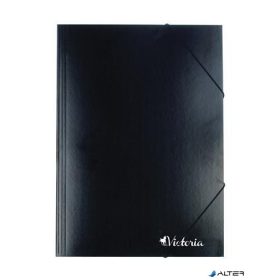 Gumis mappa, karton, A4, VICTORIA OFFICE, fekete
