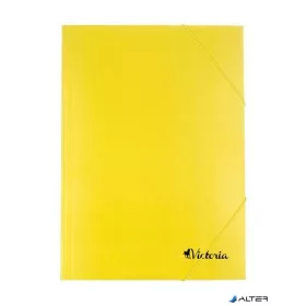 Gumis mappa, karton, A4, VICTORIA OFFICE, sárga