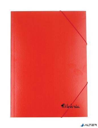 Gumis mappa, karton, A4, VICTORIA OFFICE, piros