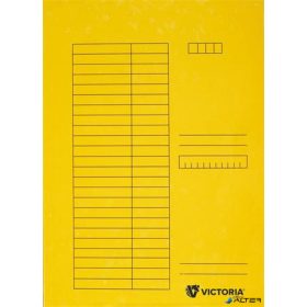 Pólyás dosszié, karton, A4, VICTORIA OFFICE, sárga