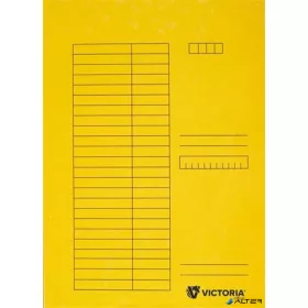 Pólyás dosszié, karton, A4, VICTORIA OFFICE, sárga
