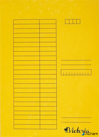 Pólyás dosszié, karton, A4, VICTORIA OFFICE, sárga