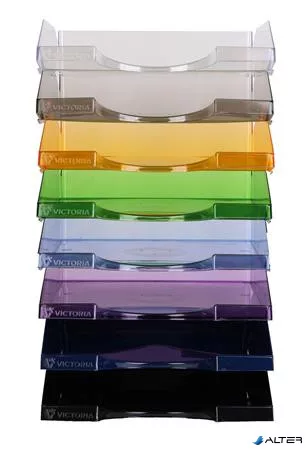 Irattálca, műanyag, VICTORIA OFFICE, áttetsző kék