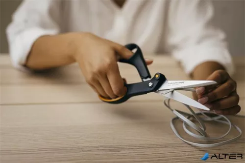 Olló, barkács, 21 cm, FISKARS 'Amplify', fekete