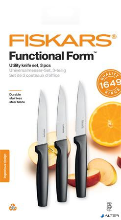 Késkészlet, általános, 11 cm, FISKARS "Functional Form" fekete