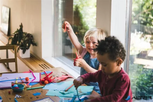 Olló, gyakorló, óvodai, FISKARS, piros