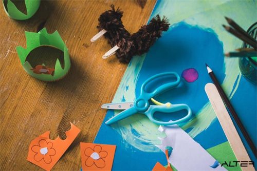 Olló, gyakorló, óvodai, FISKARS, türkiz