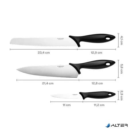 Késkészlet, kezdő, 3 darabos, FISKARS "Essential"