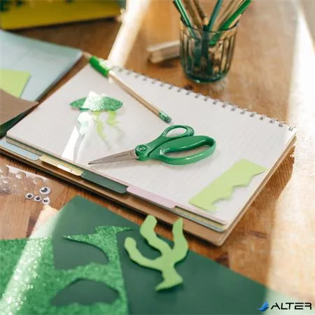 Olló, iskolai, 15 cm, FISKARS, zöld