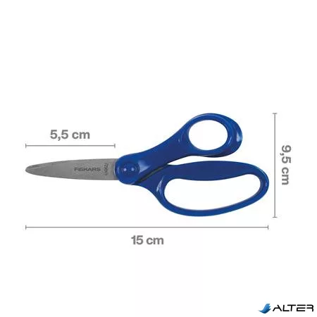 Olló, iskolai, 15 cm, FISKARS, kék