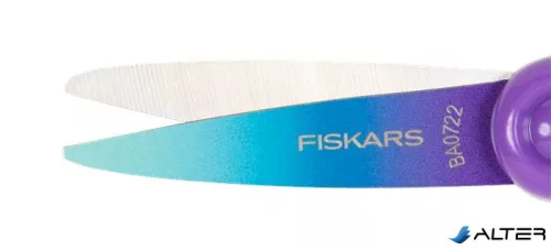 Olló, iskolai, 15 cm, FISKARS, ombré lila