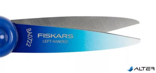 Olló, iskolai, 15 cm, balkezes, FISKARS, ombré kék