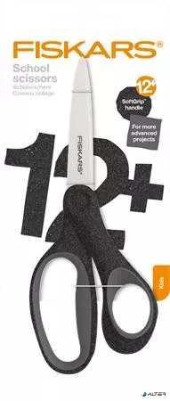 Olló, iskolai, 18 cm, FISKARS, csillámos fekete