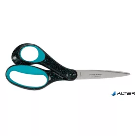   Olló, ifjúsági, 20 cm, balkezes, FISKARS, foltos pávakék