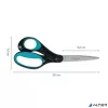 Olló, ifjúsági, 20 cm, balkezes, FISKARS, foltos pávakék