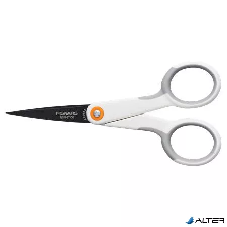 Olló, általános, tapadásmentes, 13 cm, FISKARS "MicroTip Titanium", fehér