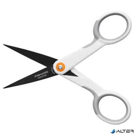 Olló, általános, tapadásmentes, 13 cm, FISKARS "MicroTip Titanium", fehér