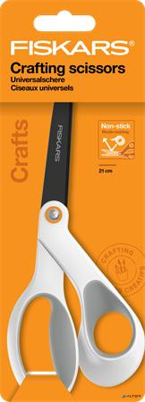 Olló, általános, tapadásmentes, 21 cm, FISKARS 'Titanium', fehér