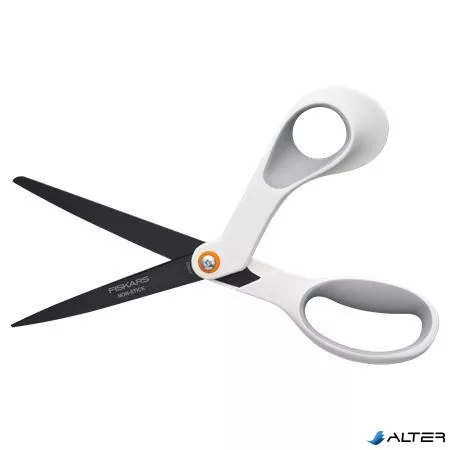 Olló, általános, tapadásmentes, 21 cm, FISKARS "Titanium", fehér