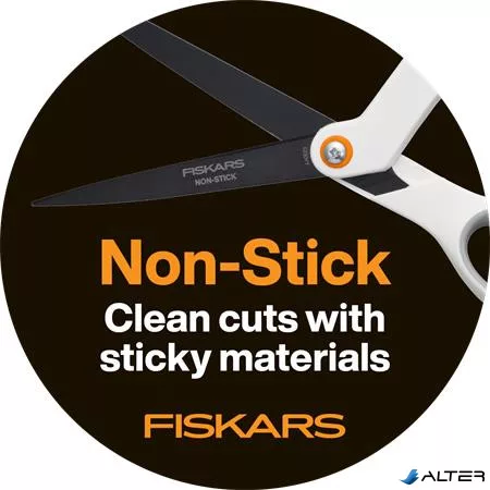 Olló, általános, tapadásmentes, 21 cm, FISKARS "Titanium", fehér