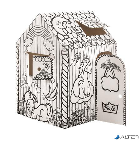 Színezhető karton játszóház, FELLOWES "BANKERS BOX® Playhouse", unikornis, vegyes minta
