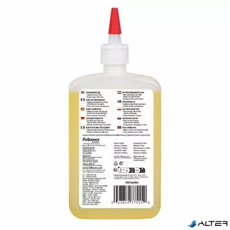 Karbantartó olaj iratmegsemmisítőhöz, 355 ml, FELLOWES "Powershred"