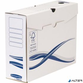   Archiválódoboz, A4+, 100 mm, FELLOWES "Bankers Box Basic", kék-fehér