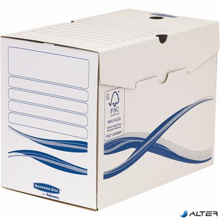 Archiválódoboz, A4, 200 mm, FELLOWES "Bankers Box Basic", kék-fehér