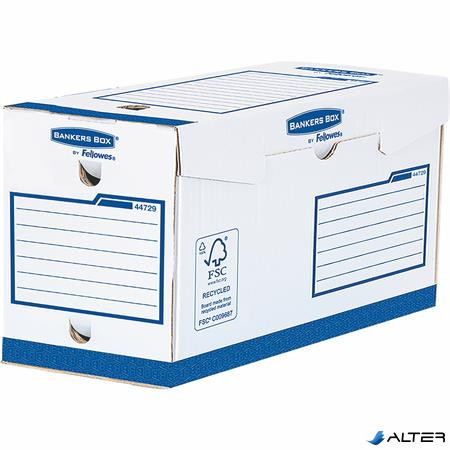 Archiválódoboz, extra erős, A4+, 200 mm, FELLOWES "Bankers Box Basic", kék- fehér