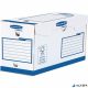 Archiválódoboz, extra erős, A4+, 200 mm, FELLOWES "Bankers Box Basic", kék- fehér