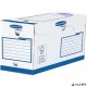 Archiválódoboz, extra erős, A4+, 200 mm, FELLOWES "Bankers Box Basic", kék- fehér