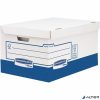 Archiválókonténer, karton, ultra erős, nagy, FELLOWES "Bankers Box Basic", kék-fehér