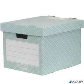   Tároló doboz, karton, 33,3x28,5x39 cm FELLOWES, "Style", zöld-fehér