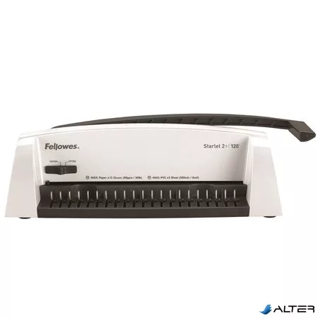 Spirálozógép, műanyag spirálkötéshez, manuális, 120 lap, FELLOWES "Starlet 2+"
